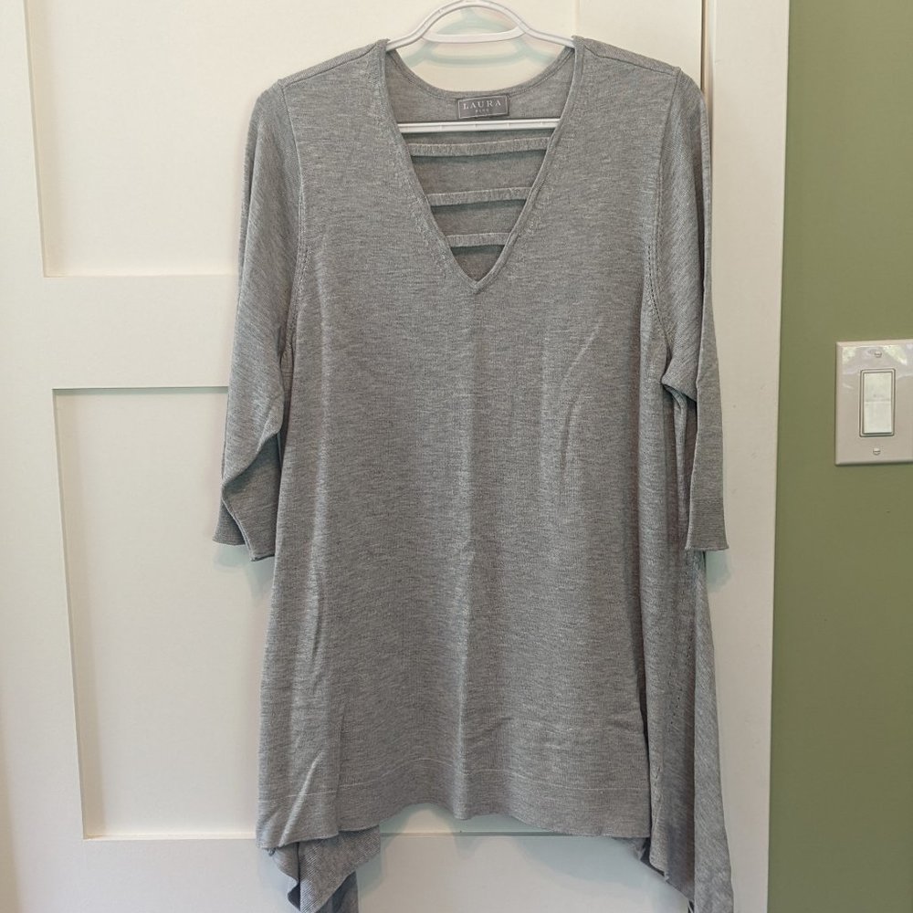 Laura Plus Grey Tunic Sweater 2X